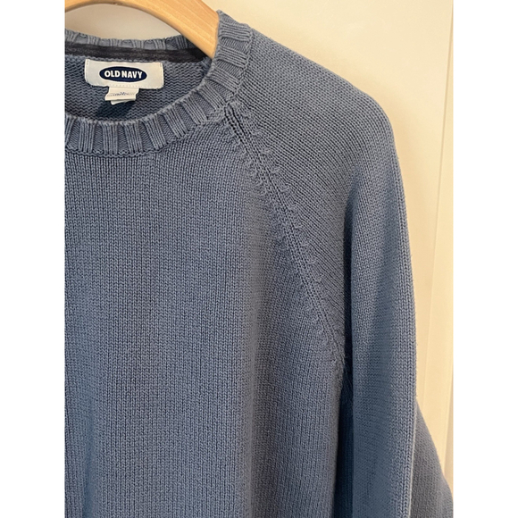 Old Navy Mens Sweater XL Blue Ribbed Round Neck Vintage - Picture 3 of 7